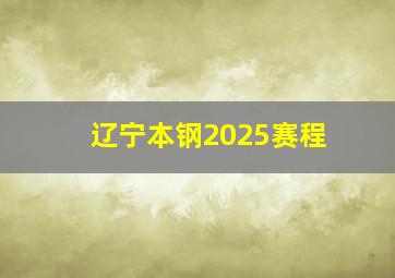 辽宁本钢2025赛程