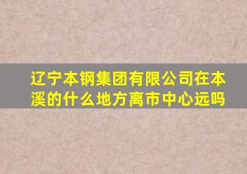 辽宁本钢集团有限公司在本溪的什么地方离市中心远吗