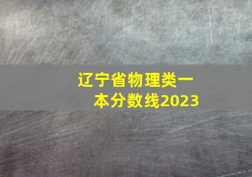 辽宁省物理类一本分数线2023