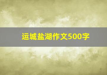 运城盐湖作文500字