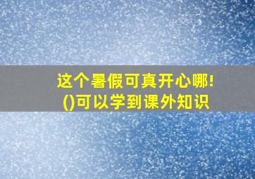 这个暑假可真开心哪!()可以学到课外知识