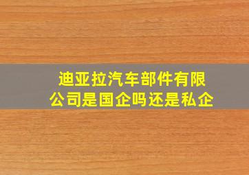 迪亚拉汽车部件有限公司是国企吗还是私企