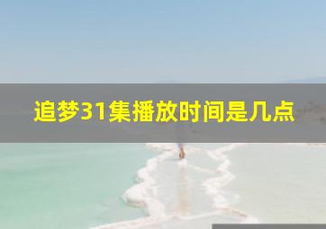 追梦31集播放时间是几点