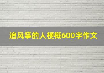 追风筝的人梗概600字作文