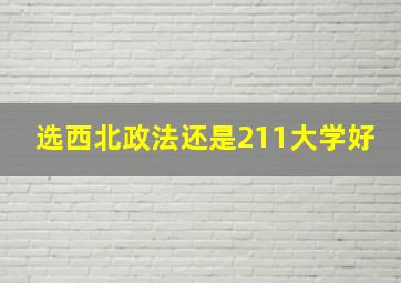 选西北政法还是211大学好