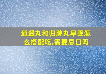 逍遥丸和归脾丸早晚怎么搭配吃,需要忌口吗