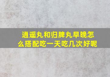 逍遥丸和归脾丸早晚怎么搭配吃一天吃几次好呢