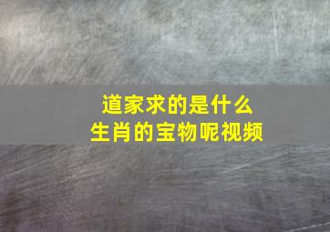 道家求的是什么生肖的宝物呢视频