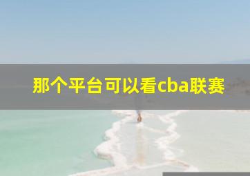 那个平台可以看cba联赛