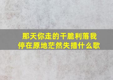 那天你走的干脆利落我停在原地茫然失措什么歌