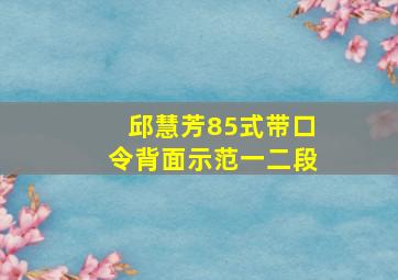 邱慧芳85式带口令背面示范一二段