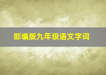 部编版九年级语文字词