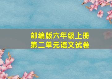 部编版六年级上册第二单元语文试卷