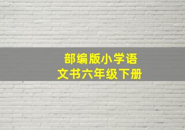 部编版小学语文书六年级下册