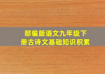 部编版语文九年级下册古诗文基础知识积累