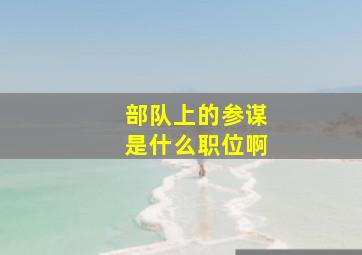 部队上的参谋是什么职位啊