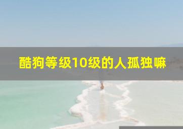 酷狗等级10级的人孤独嘛