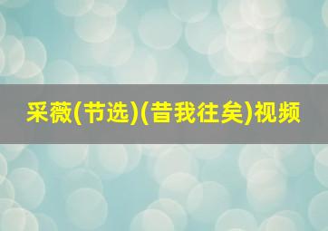 采薇(节选)(昔我往矣)视频