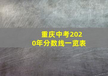 重庆中考2020年分数线一览表