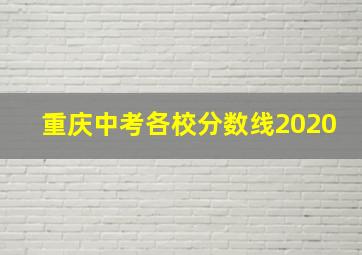 重庆中考各校分数线2020