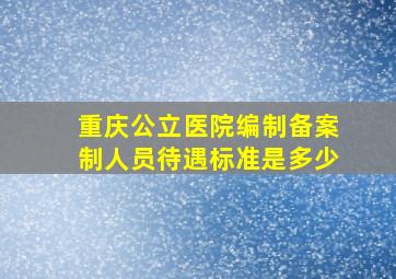 重庆公立医院编制备案制人员待遇标准是多少