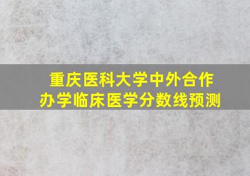 重庆医科大学中外合作办学临床医学分数线预测