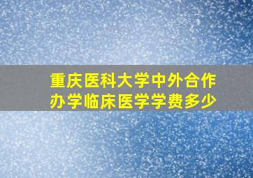 重庆医科大学中外合作办学临床医学学费多少