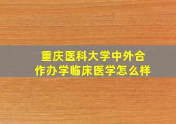 重庆医科大学中外合作办学临床医学怎么样