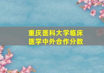 重庆医科大学临床医学中外合作分数