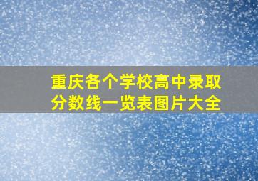 重庆各个学校高中录取分数线一览表图片大全