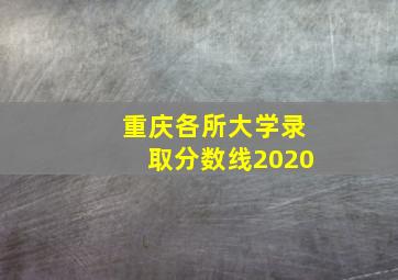 重庆各所大学录取分数线2020