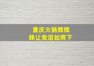 重庆火锅微微辣让我泪如雨下