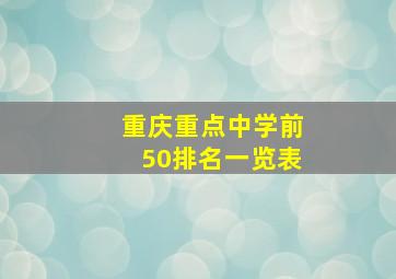 重庆重点中学前50排名一览表