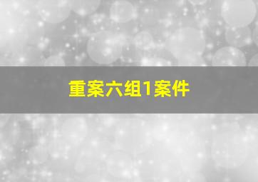 重案六组1案件