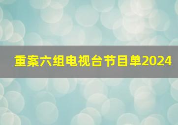 重案六组电视台节目单2024