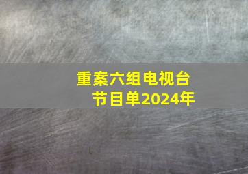 重案六组电视台节目单2024年