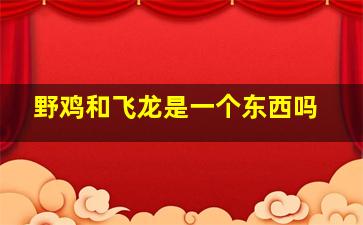 野鸡和飞龙是一个东西吗