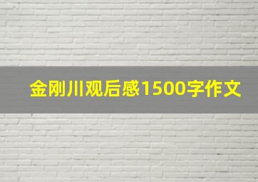 金刚川观后感1500字作文