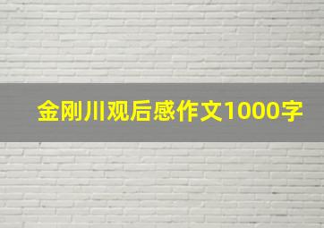 金刚川观后感作文1000字