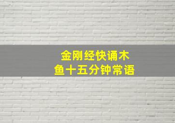 金刚经快诵木鱼十五分钟常语