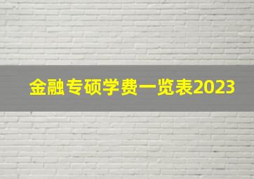 金融专硕学费一览表2023