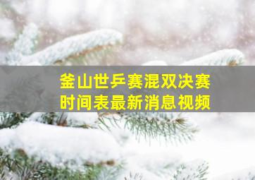 釜山世乒赛混双决赛时间表最新消息视频