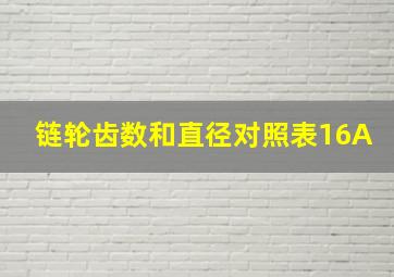 链轮齿数和直径对照表16A