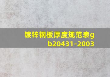 镀锌钢板厚度规范表gb20431-2003