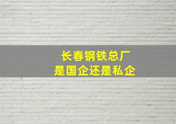 长春钢铁总厂是国企还是私企