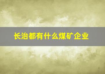 长治都有什么煤矿企业