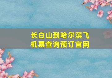 长白山到哈尔滨飞机票查询预订官网