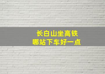 长白山坐高铁哪站下车好一点