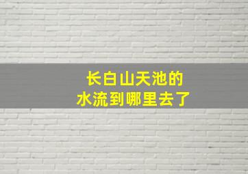 长白山天池的水流到哪里去了