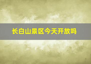 长白山景区今天开放吗